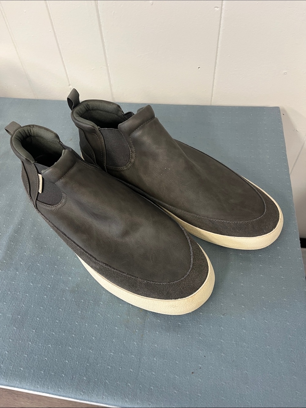 Staheekum Men's Dark Gray Slip-On Casual Loafers with Cream Sole